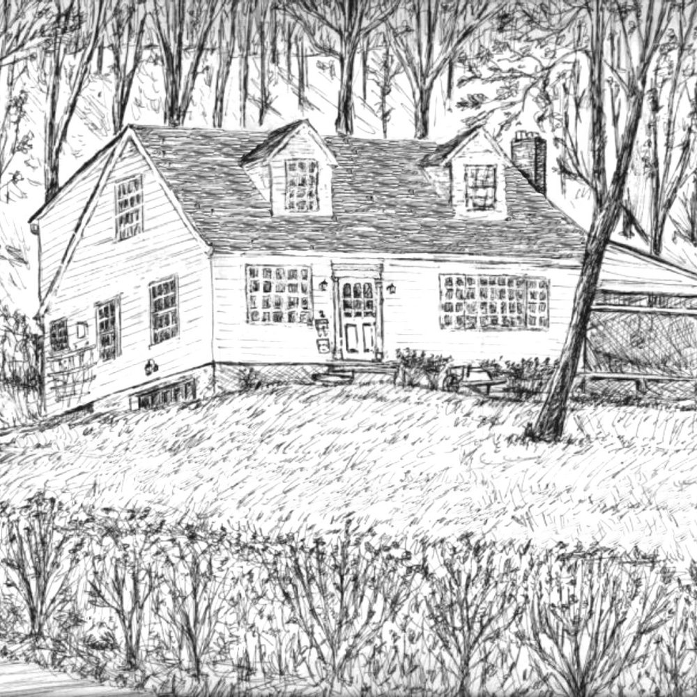 House on Hill in Corning 1987 by Ave Hurley Signed Print Set 4 x 6 + ACEO